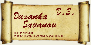 Dušanka Savanov vizit kartica